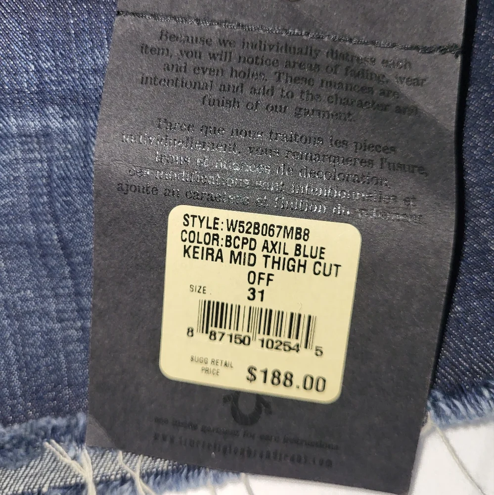 True Religion Denim Blue Women's Shorts * - Picture 3 of 3